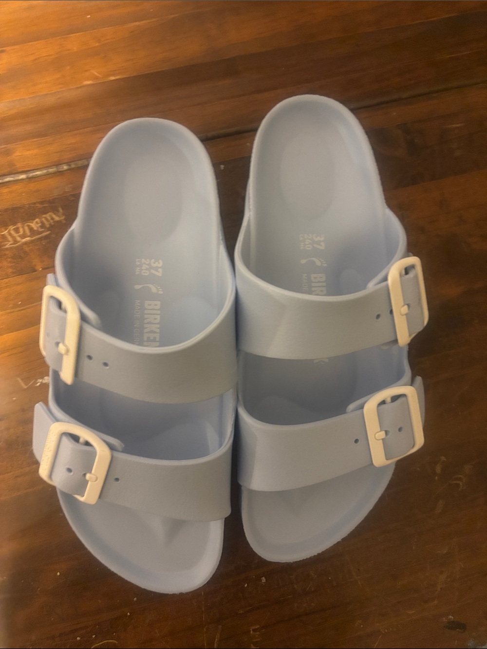 Birkenstock wonans Pastel Blue Two-Strap EVA Sandals